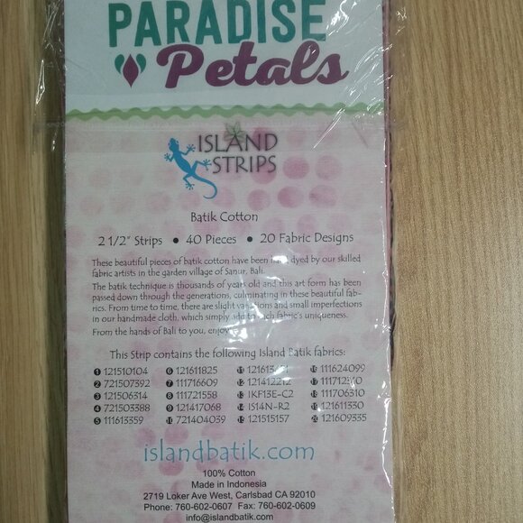NEW Paradise Petals Island 40 Strips Batik Jelly Roll 2.5" Cotton Strips - Picture 2 of 2